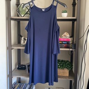 Venus Navy Cold Shoulder Dress Size Large